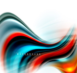Fluid liquid mixing colors concept on light grey background, wave and swirl curve flow line, trendy abstract layout template for business presentation, app wallpaper banner, poster or wallpaper