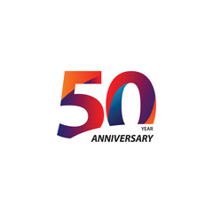 50 Year Anniversary Vector Template Design Illustration