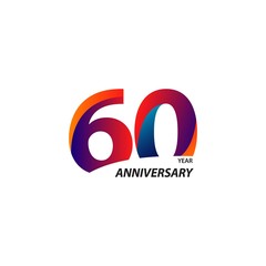 60 Year Anniversary Vector Template Design Illustration