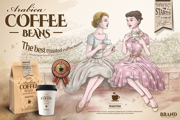 Retro-Anzeigen für Kaffeebohnen © JoyImage