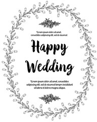 Vector elegant cute template wedding card floral