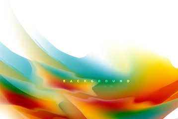 Holographic fluid colors flow, colorful liquid mixing colours motion concept