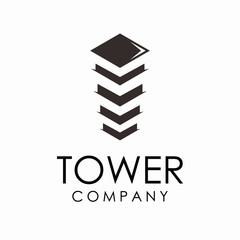 Abstract Tower Logo Design Template For Building Logo