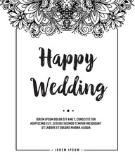 Happy wedding cute floral design greeting card