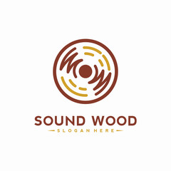 Speaker Wood Logo Design Concept