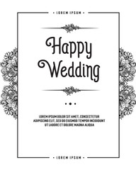 Happy wedding cute floral design greeting card