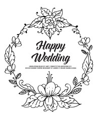 Vector cute floral wedding greeting card