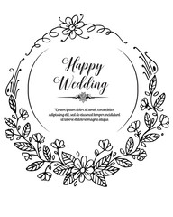 Vector cute floral wedding greeting card
