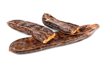 Fruits and caraway seeds taken close-up on a white background