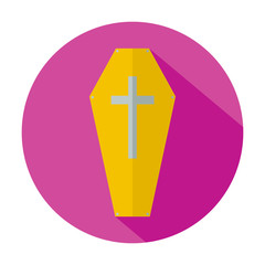 Obraz premium Coffin icon in red circle