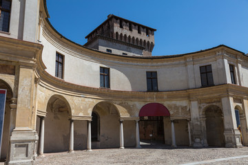 Fototapeta na wymiar Mantua -Lombardy, Italy- Piazza Castello architecture view: Internal Colonnade