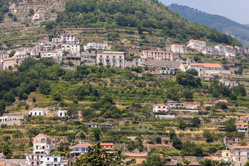 Fototapeta na wymiar View from Ravello on the village of Scala, Amalfi Coast Italy