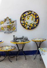  Ceramics shop in the main square of Ravello, Campania, Italy