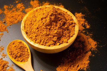 turmeric on wood table