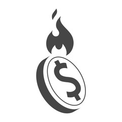 Money On Fire icon, sign, logo