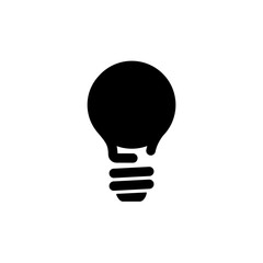 Stylized bulb black icon illustration. Idea concept.