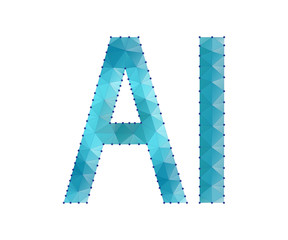 AI Letter,polygon, blue-viol