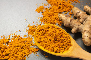turmeric on wood table