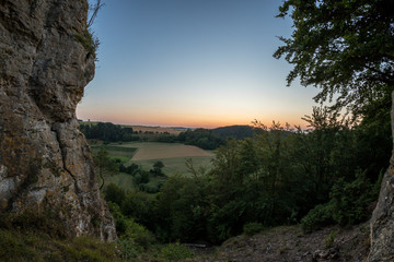 Sonnenuntergang an der Klosterruine in Ober-Werbe