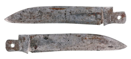 Old broken rusty blade from a folding knife