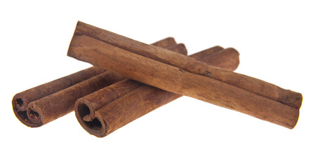 stick of cinnamon spices isolated on white background