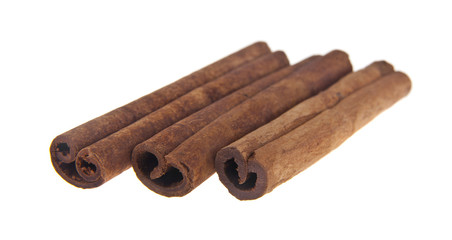 stick of cinnamon spices isolated on white background