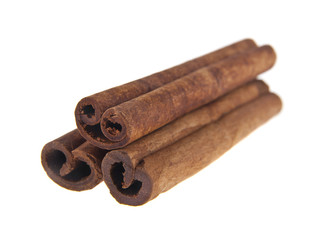 stick of cinnamon spices isolated on white background