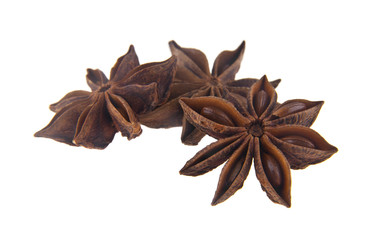 star anise spice isolated on white background