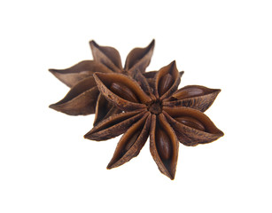 star anise spice isolated on white background