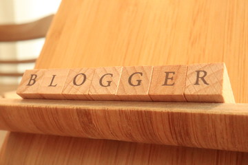 Wooden Block Text of Blogger
