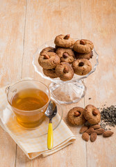 almond cookies with  green tea