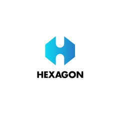Vector logo design template. Hexagon. H letter logo