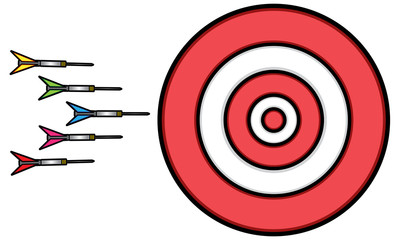 Illustration of arrows and target boards