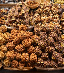 Egyptian Spice Bazaar shops and counters in Istanbul