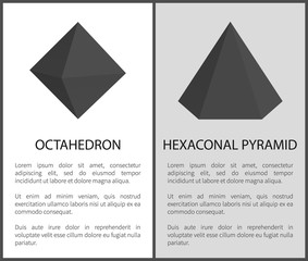Octahedron Hexagonal Pyramid Vector Illustrations