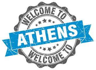 Obraz premium Athens round ribbon seal