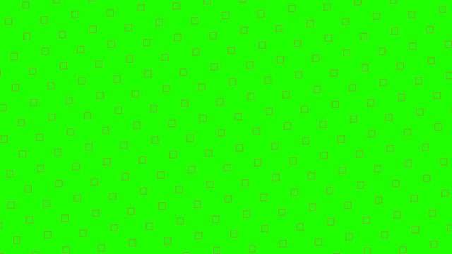 Dise&ntilde;o en v&iacute;deo de patr&oacute;n de un entramado de peque&ntilde;os cudrados rosas en movimiento que van mutando su forma levemente y girando sobre su eje. El fondo es una pantalla verde. Chroma. 
