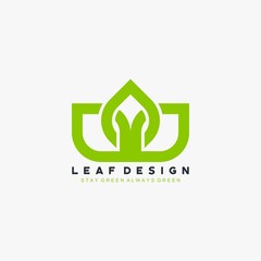 Tree leaf green logo design vector