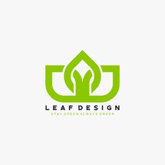 Tree leaf green logo design vector