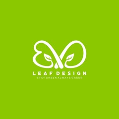 BD letter leaf green logo design vector