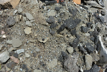 Building debris after construction work, a pile of different rubbish