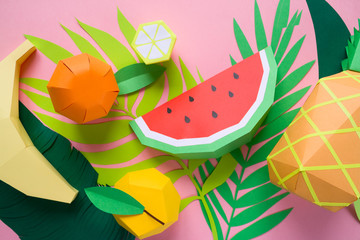 exotic fruits made of paper