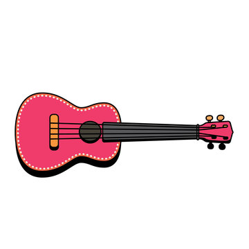 Concert Ukulele - Hawaiian string musical instrument. Vector illustration.