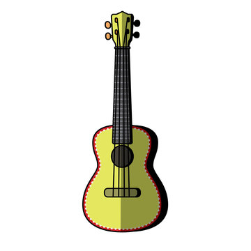 Concert Ukulele - Hawaiian string musical instrument. Vector illustration.