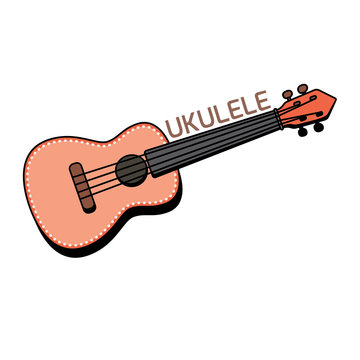 Concert Ukulele - Hawaiian string musical instrument. Vector illustration.