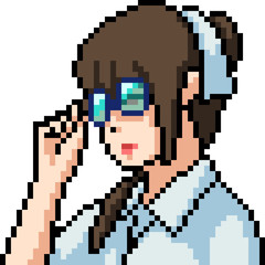 Fototapeta premium vector pixel art anime girl