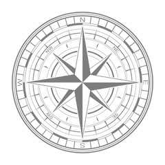 vector icon with compass rose for your design