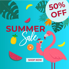 Vector image of banner with summer bargain sale