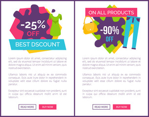 Obraz premium Best Discount Off Promotional Emblem Web Posters