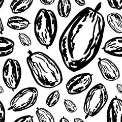 Plums pattern on white background